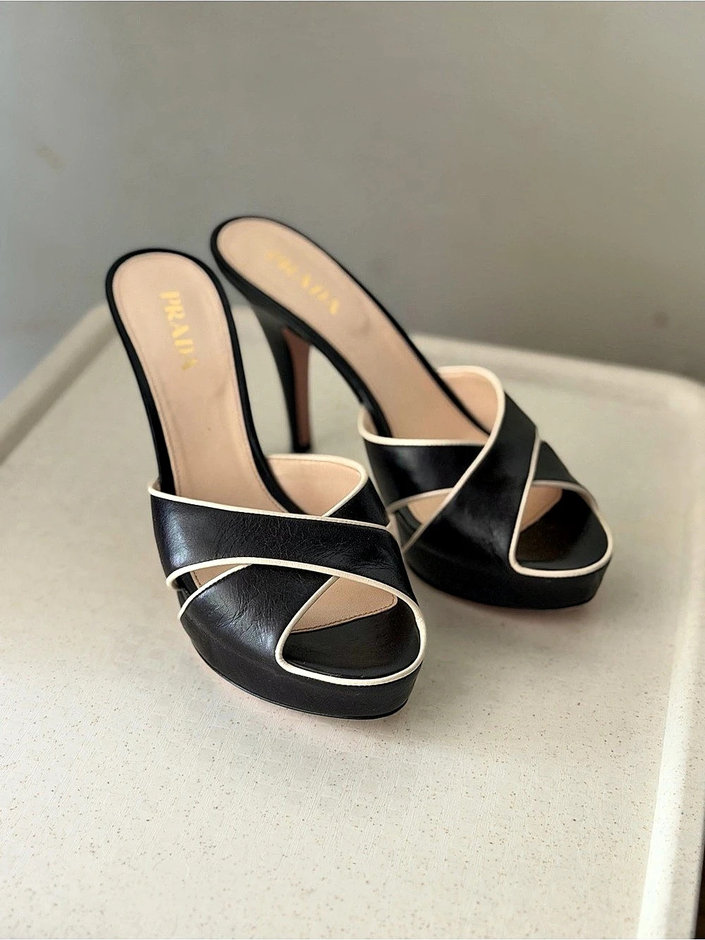 Prada Black & Pink Platform Heels